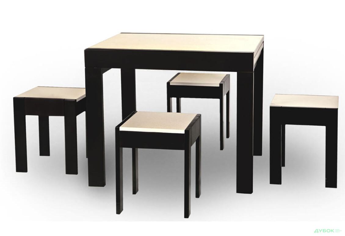 Зображення 2 - Комплект Елегант: стіл + табурети/4шт ЧДК