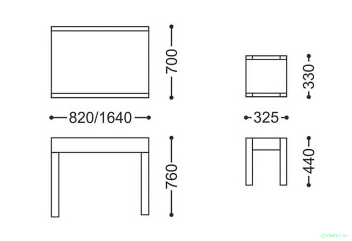 Зображення 4 - Комплект Елегант: стіл + табурети/4шт ЧДК