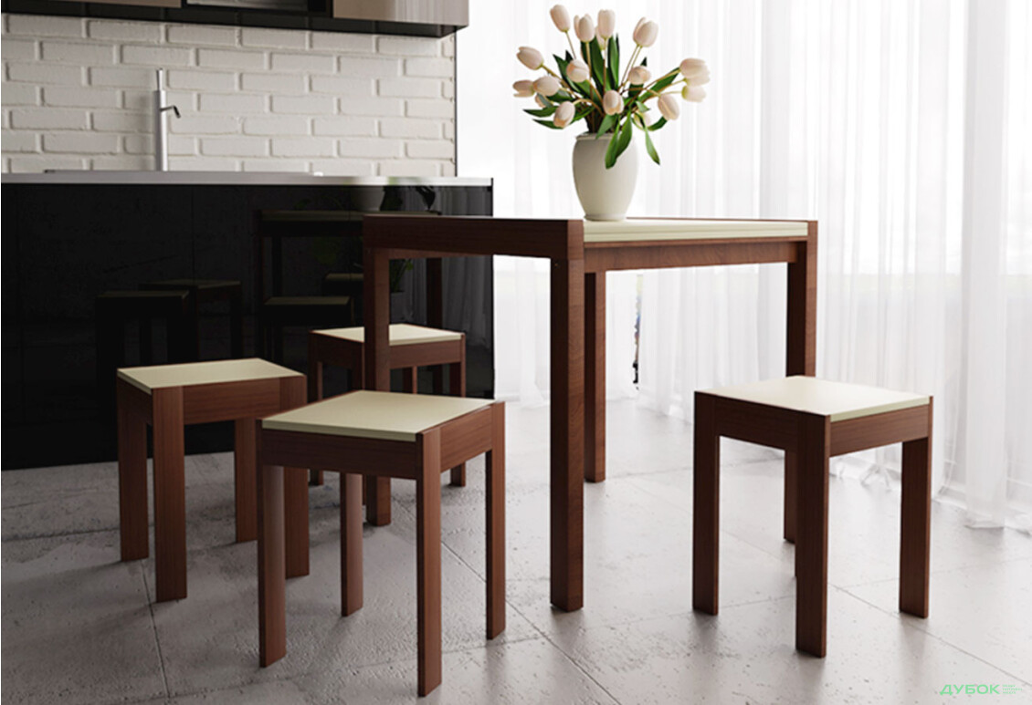 Комплект Елегант: стіл + табурети/4шт ЧДК