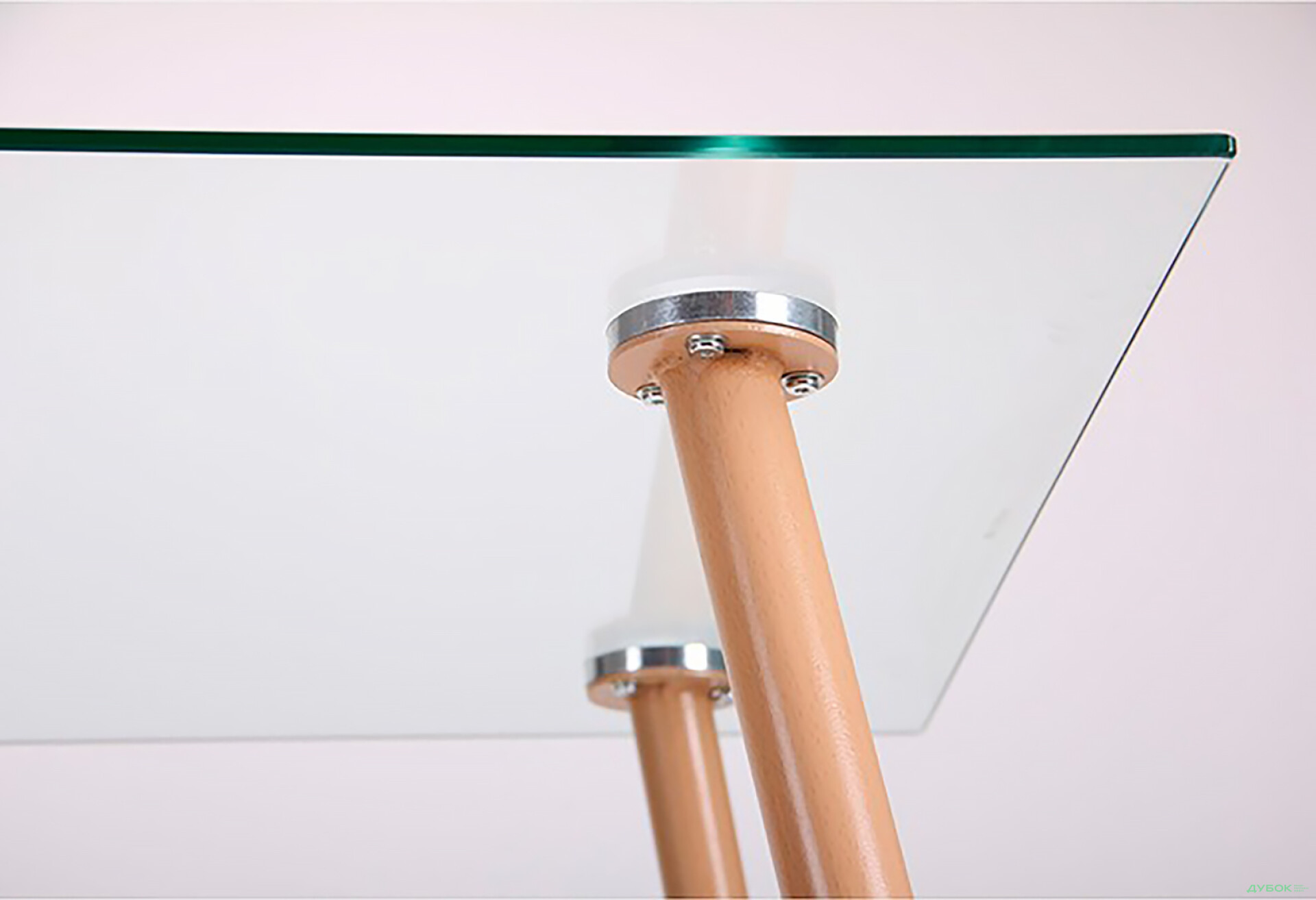 Фото 6 - Стол обеденный Умберто бук / стекло прозрачное АМФ