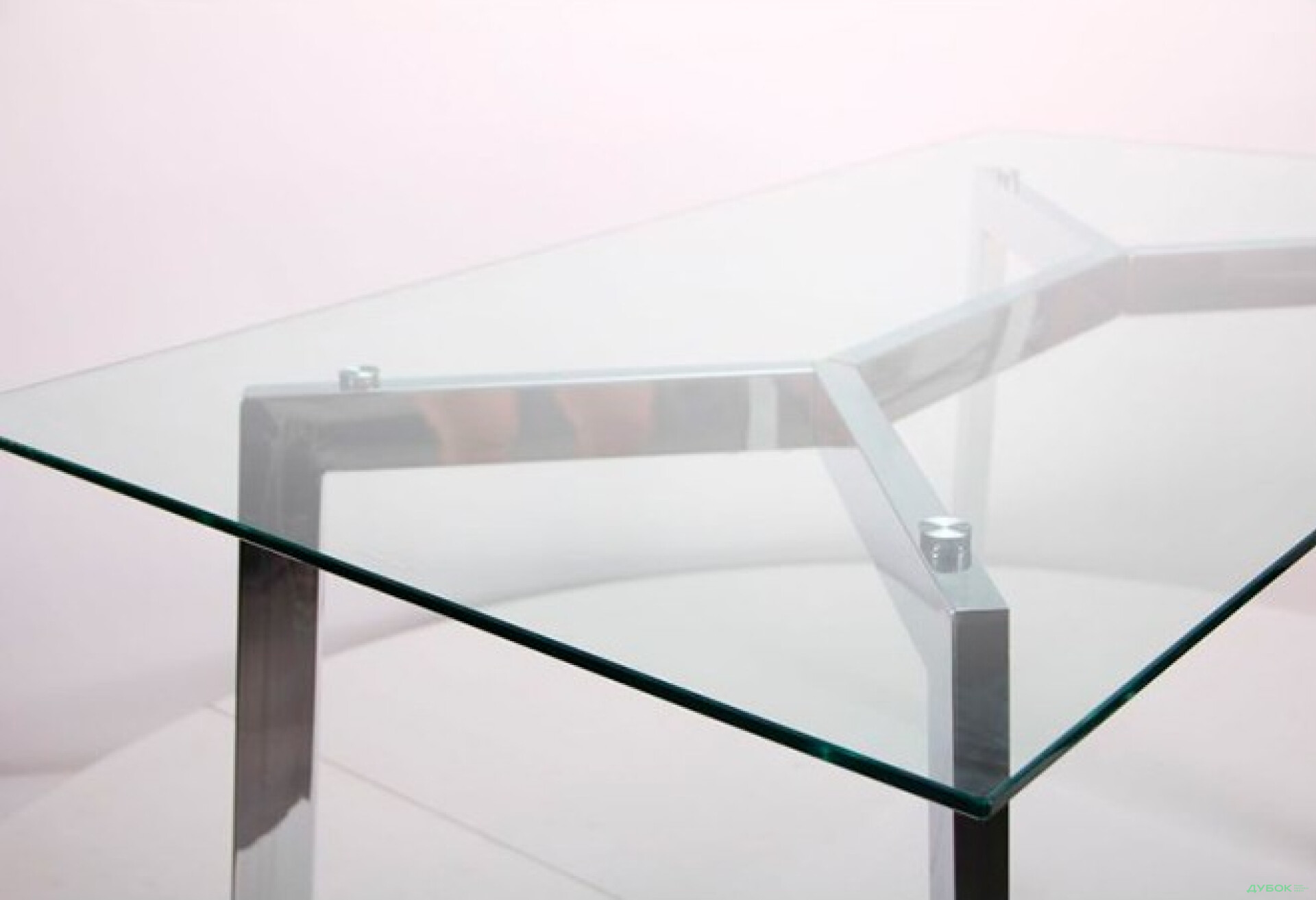 Фото 6 - Стол обеденный Луиджи DT-1610 хром / стекло прозрачное, арт. 521253 АМФ