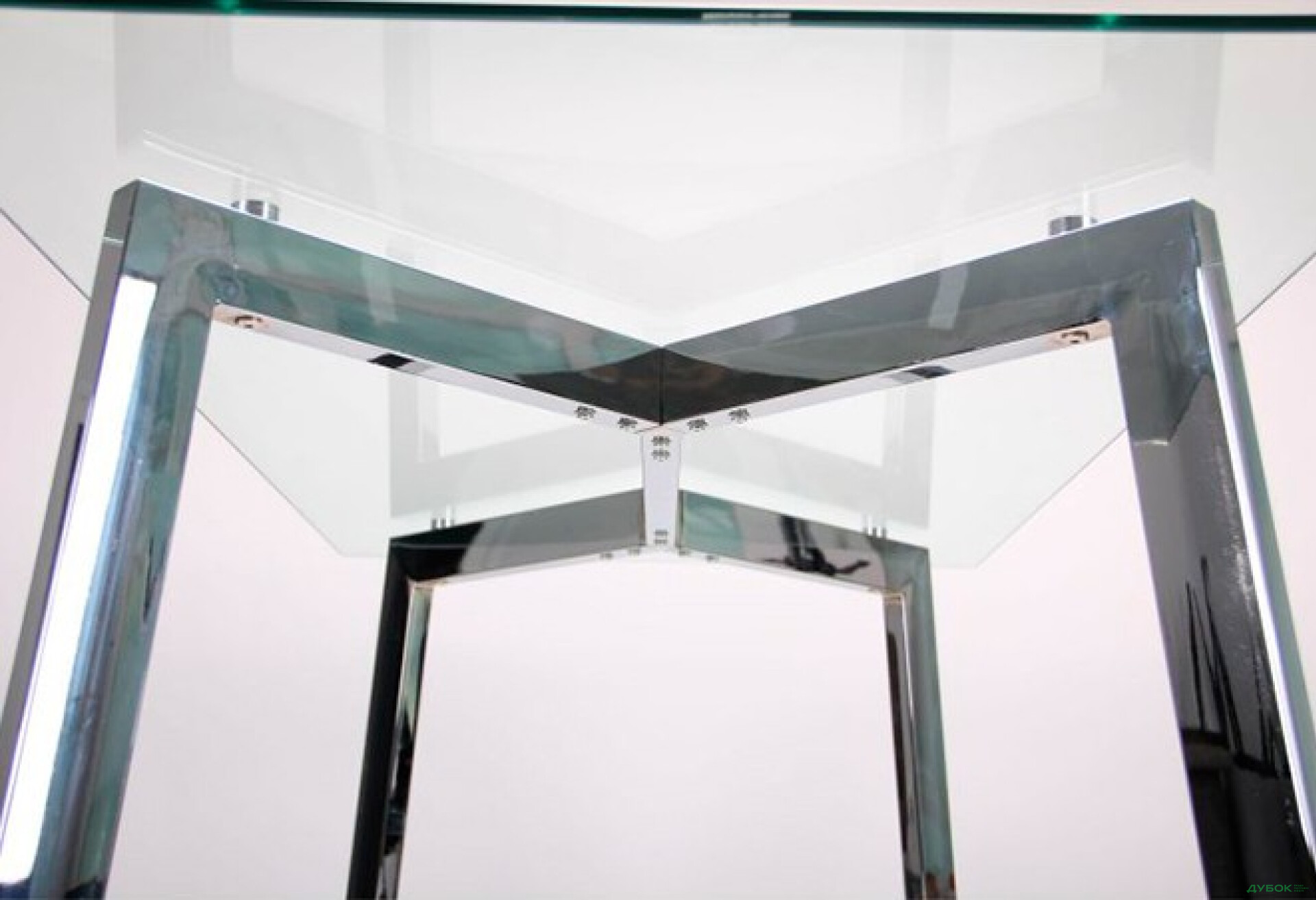 Фото 7 - Стол обеденный Луиджи DT-1610 хром / стекло прозрачное, арт. 521253 АМФ