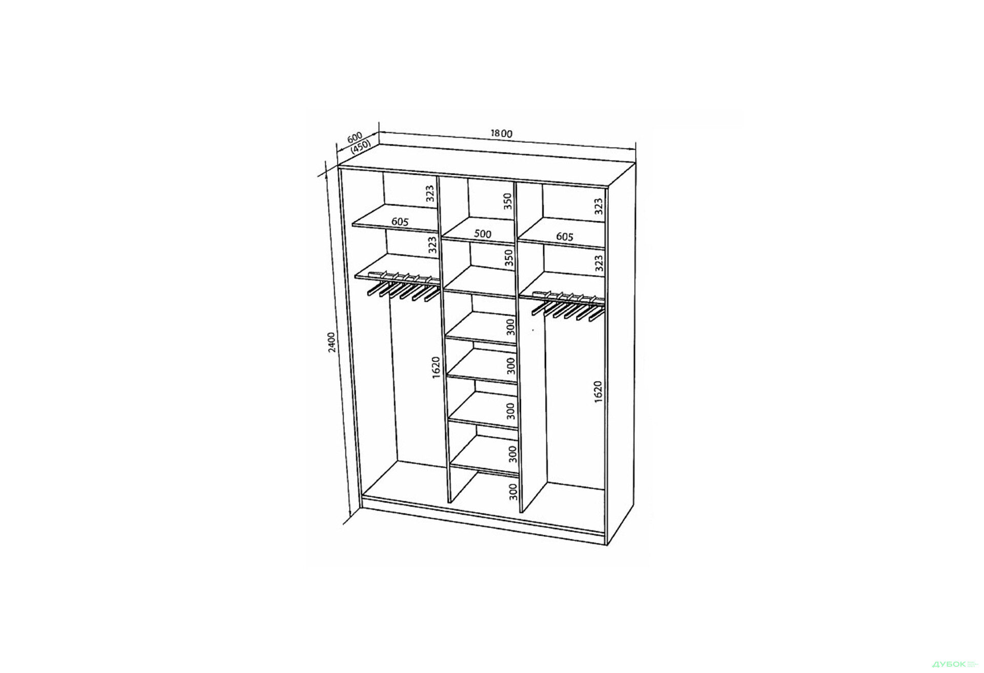 Зображення 2 - Шафа-купе 3Д шир.1600 Viorina-Deko
