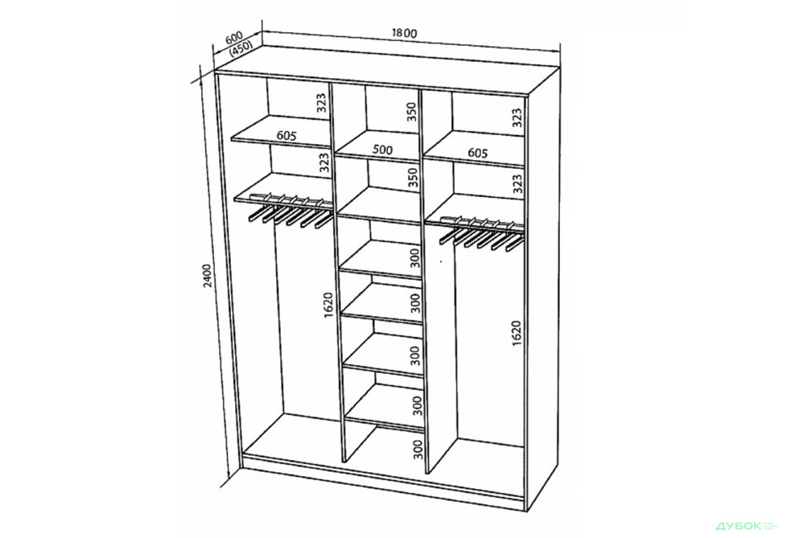 Зображення 2 - Шафа-купе 3Д шир.1600 Viorina-Deko