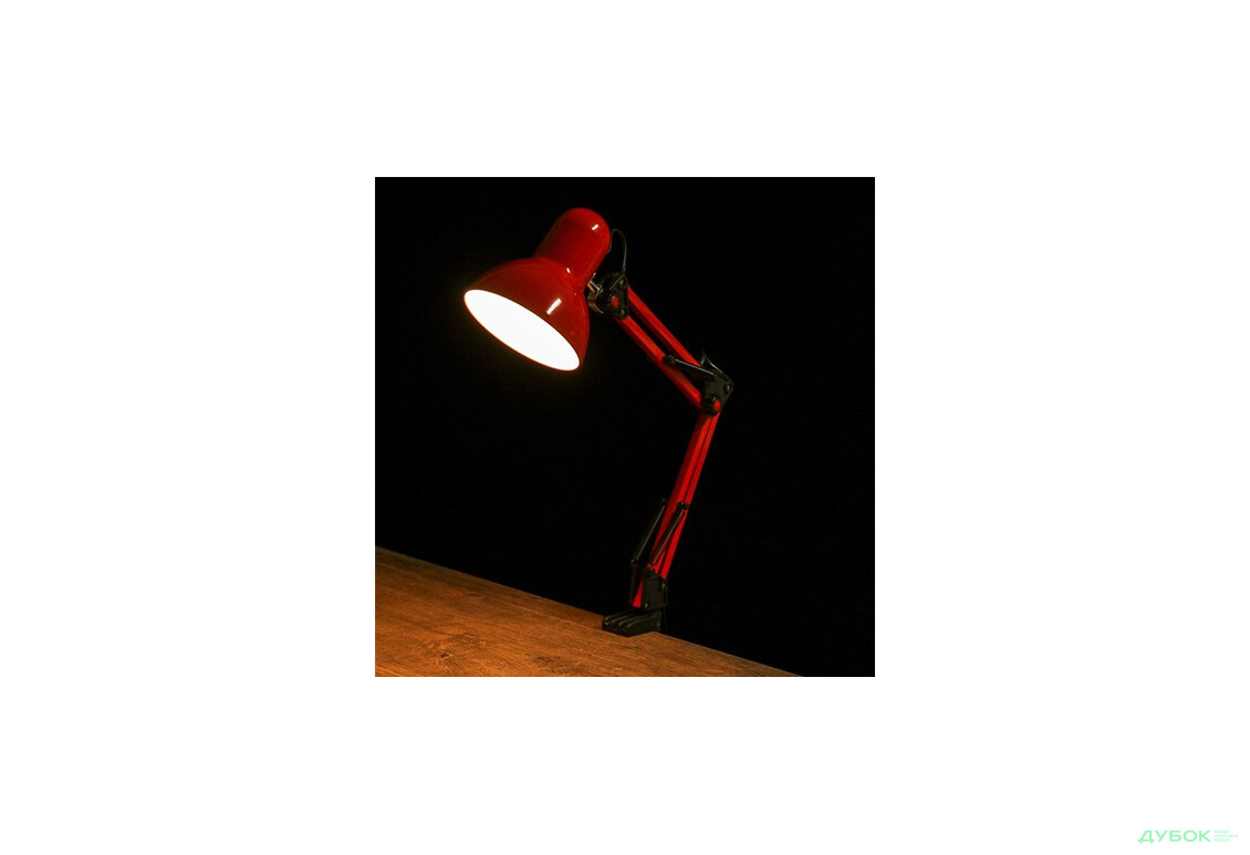 Фото 3 - Настільна лампа 29-800B RD (червона) на струбцині Numina