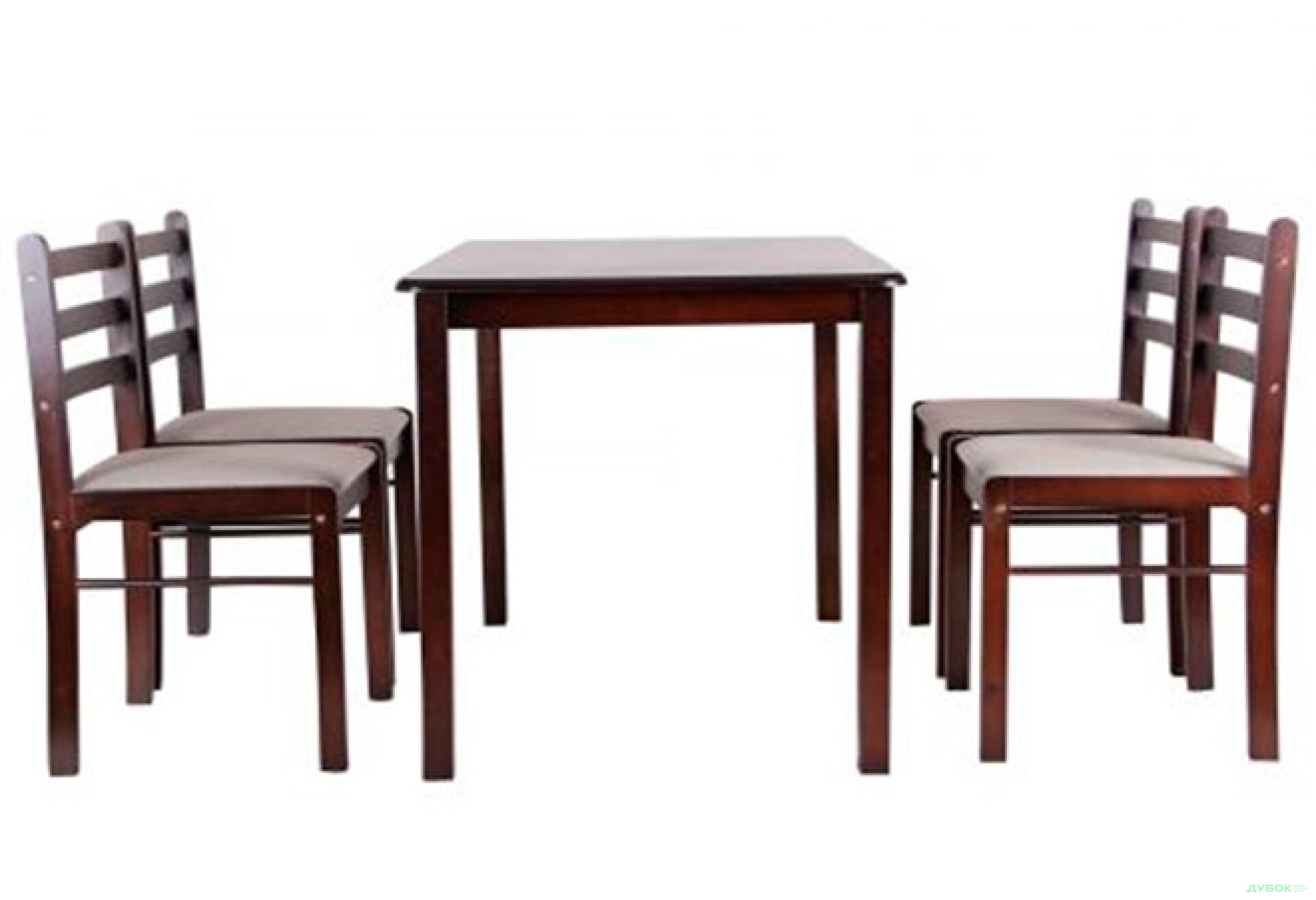 Фото 2 - Комплект обеденный Брауни (стол + 4 стула) темный шоколад / латте, арт.521379 АМФ