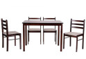 Фото 1 - Комплект обідній Брауні (стіл + 4 стільця) темний шоколад / лате, арт.521379 AMF