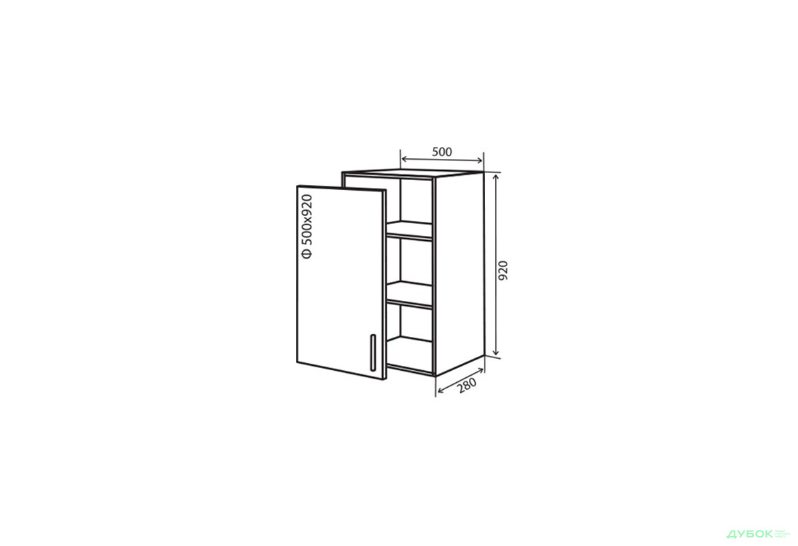В45 Тумба 1Д 50 Парма VIP-master - Зображення 1 Зображення 1 - В45 Тумба 1Д 50 Парма VIP-master