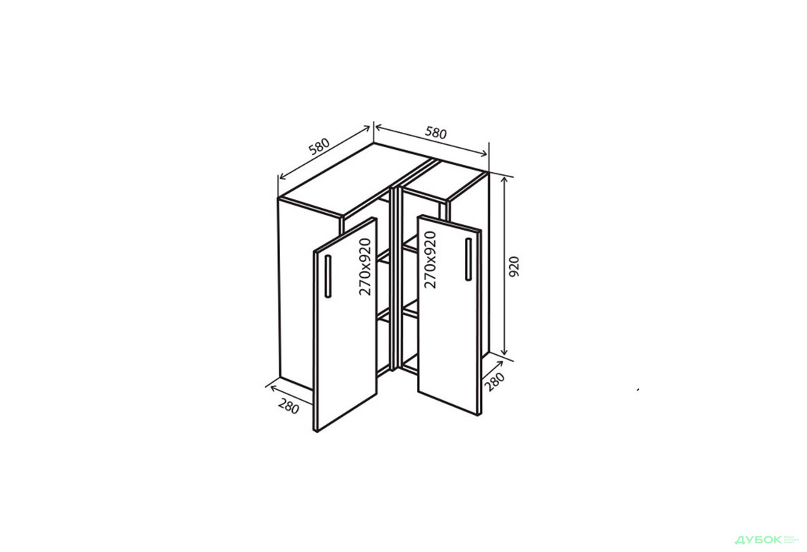 В58 Тумба угловая 58 Парма Вип-Мастер - Изображение 1 Изображение 1 - В58 Тумба угловая 58 Парма Вип-Мастер