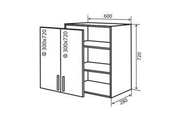 В6 Тумба вітрина 2Д 60 Парма VIP-master