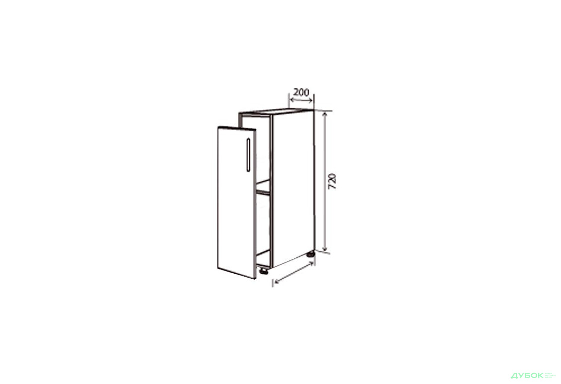 Н1 Полиці + фасад петлі 200х720 Парма VIP-master - Зображення 1 Зображення 1 - Н1 Полиці + фасад петлі 200х720 Парма VIP-master