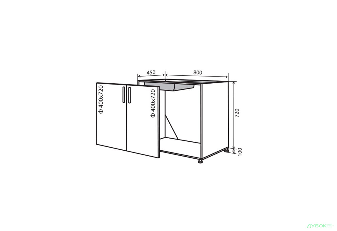 Н14 Тумба мийка 2Д 80 Парма VIP-master - Зображення 1 Зображення 1 - Н14 Тумба мийка 2Д 80 Парма VIP-master
