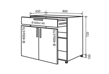 Н31 Тумба 1Ш2Д 80 Парма VIP-master