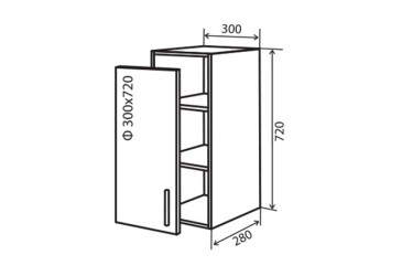 В2 Тумба вітрина 1Д 30 Парма Декор VIP-master