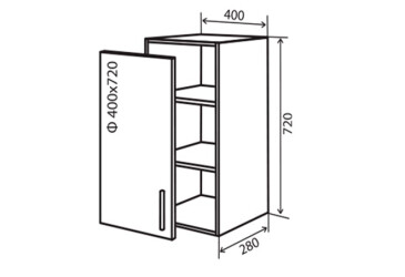 В3 Тумба вітрина 1Д 40 Парма Декор VIP-master