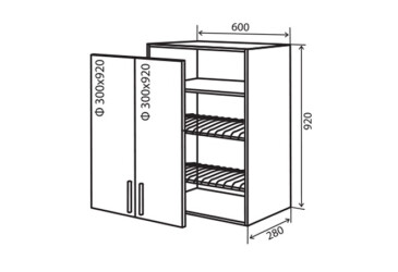 В47 Тумба 2Д 60 Сушка Вітрина