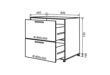Н11 Тумба 2Ш 80 Парма Декор VIP-master