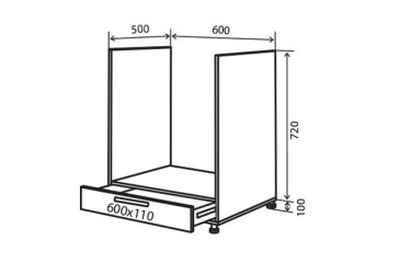 Н12 Тумба для духовки 1Ш (без декору) Парма Декор VIP-master