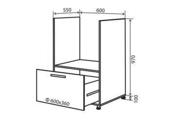 Н32 Тумба для духовки 1Ш Парма Декор VIP-master