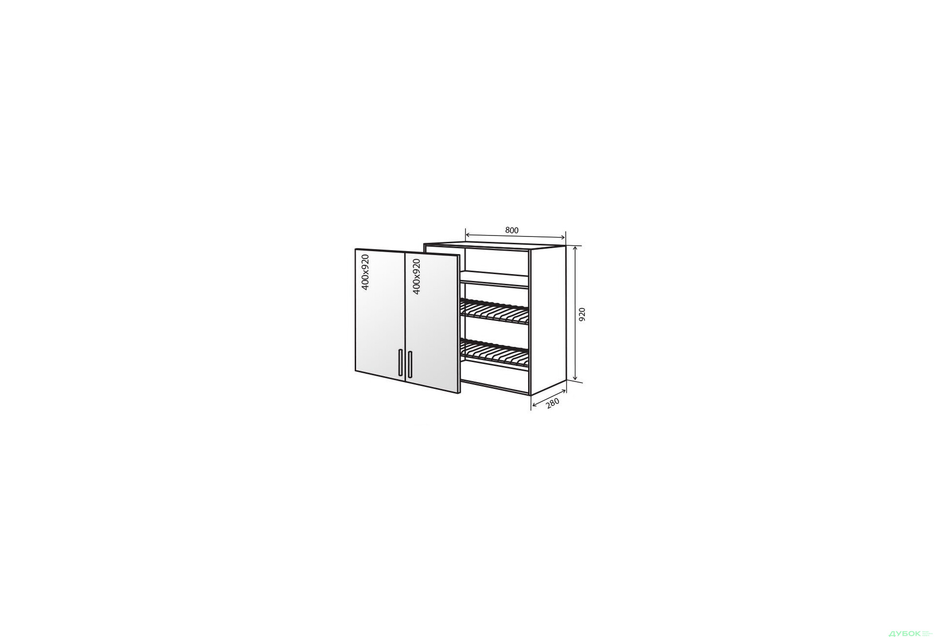 Изображение 1 - В49 Тумба 2Д 80 Сушка Витрина Парма Декор Люкс Вип-Мастер