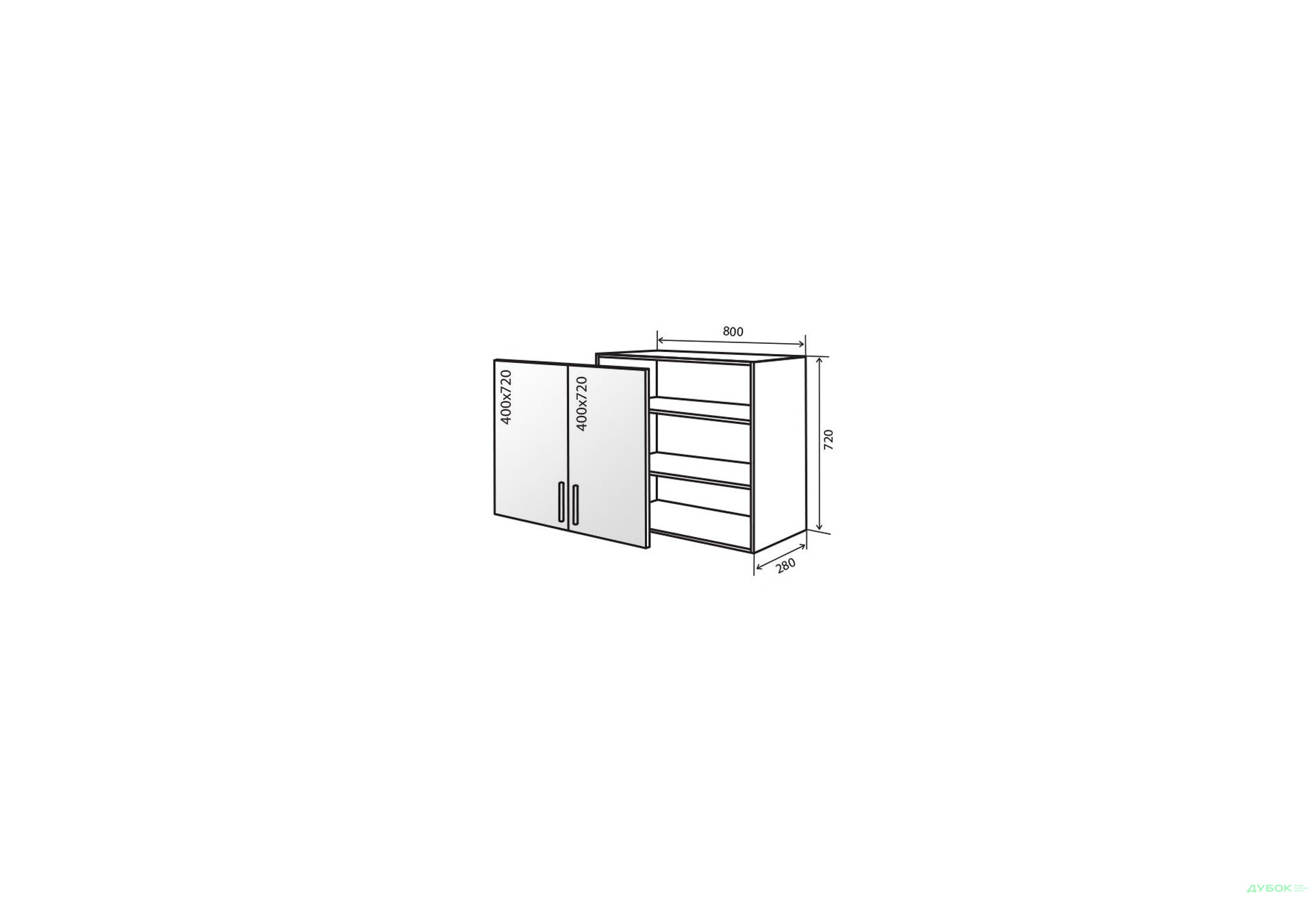 Зображення 1 - В8 Тумба вітрина 2Д 80 Парма Декор Люкс VIP-master