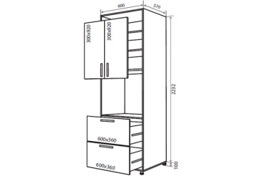 Н21 Пенал 2Д2Ш 233 Парма Декор Люкс VIP-master