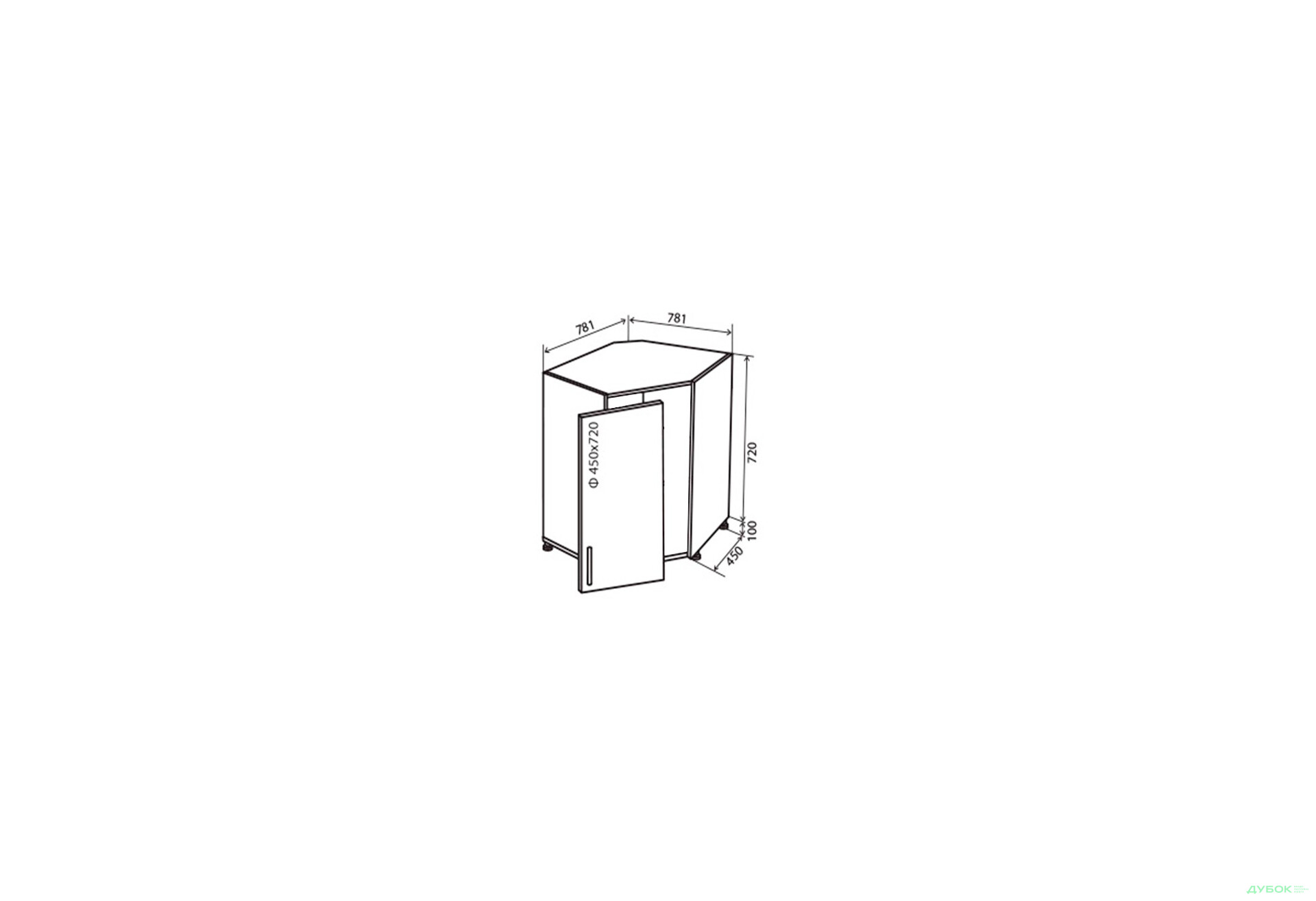 Зображення 1 - Н34 Тумба кутова мийка Парма Декор Люкс VIP-master