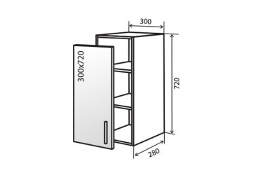В2 Тумба вітрина 1Д 30 Парма Люкс VIP-master