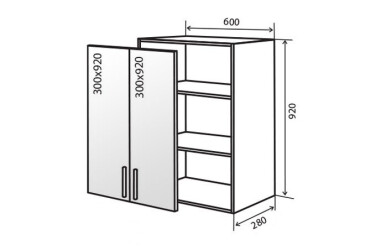 В46 Тумба 2Д 60 Вітрина Парма Люкс VIP-master