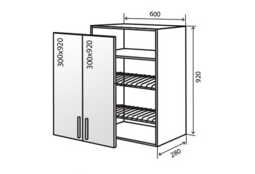 В47 Тумба 2Д 60 Сушка Вітрина Парма Люкс VIP-master
