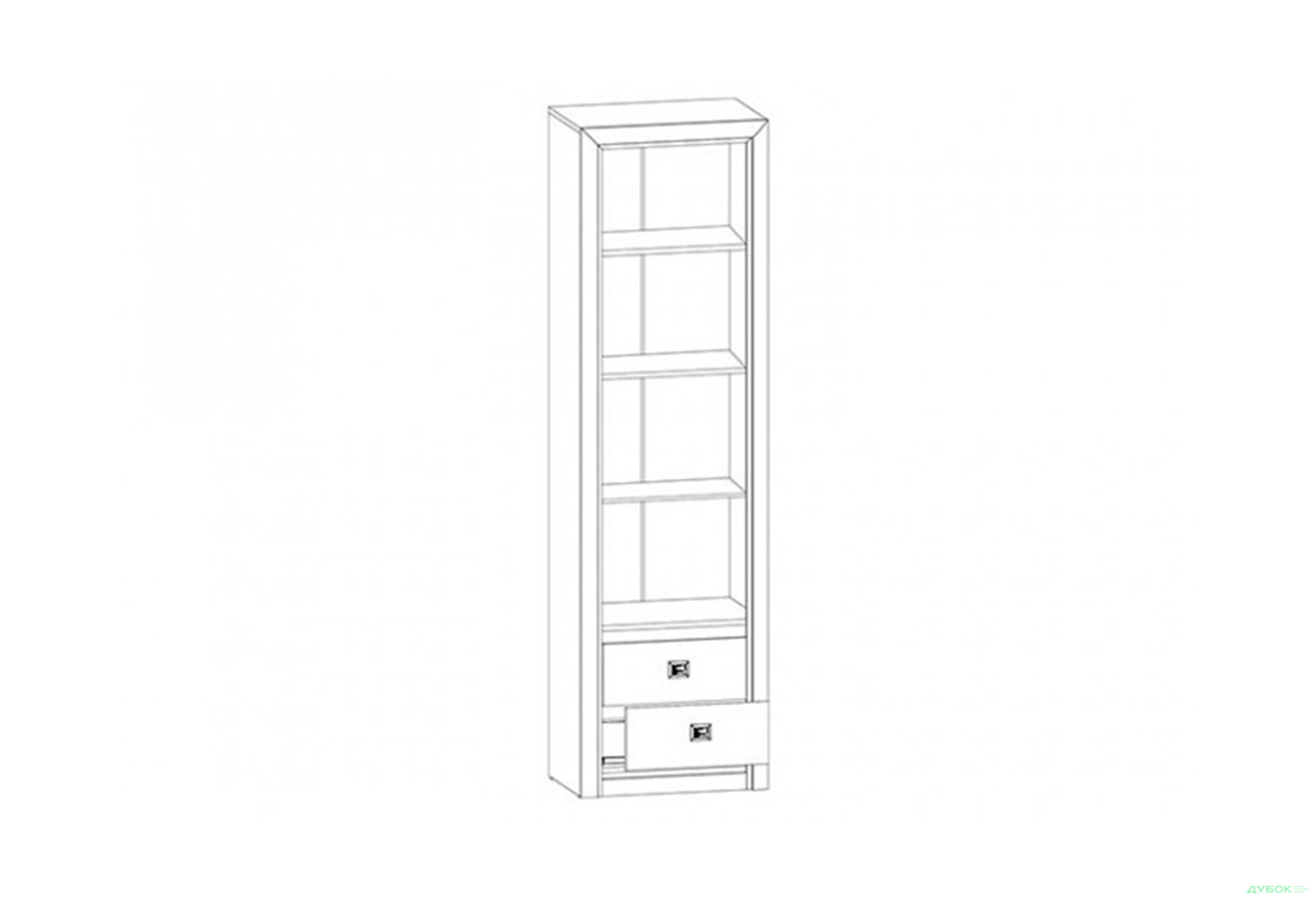 Шафа-пенал ВМК Коен ІІ закритий з 2 шухлядами 59 см - Зображення 2 Зображення 2 - Шафа-пенал ВМК Коен ІІ закритий з 2 шухлядами 59 см