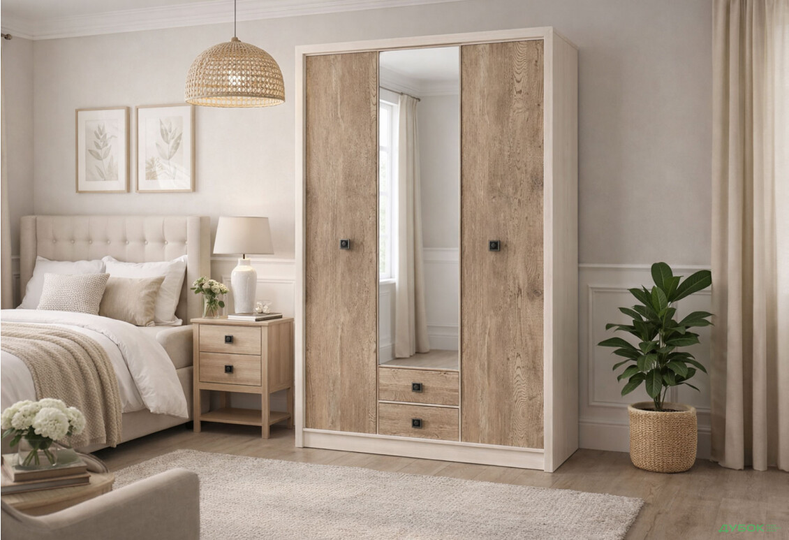 Изображение 2 - Шкаф ВМК Коэн II 2-дверный с 2 ящиками и зеркалом 163 см