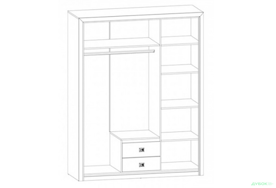 Шкаф ВМК Коэн II 2-дверный с 2 ящиками и зеркалом 163 см - Изображение 3 Изображение 3 - Шкаф ВМК Коэн II 2-дверный с 2 ящиками и зеркалом 163 см