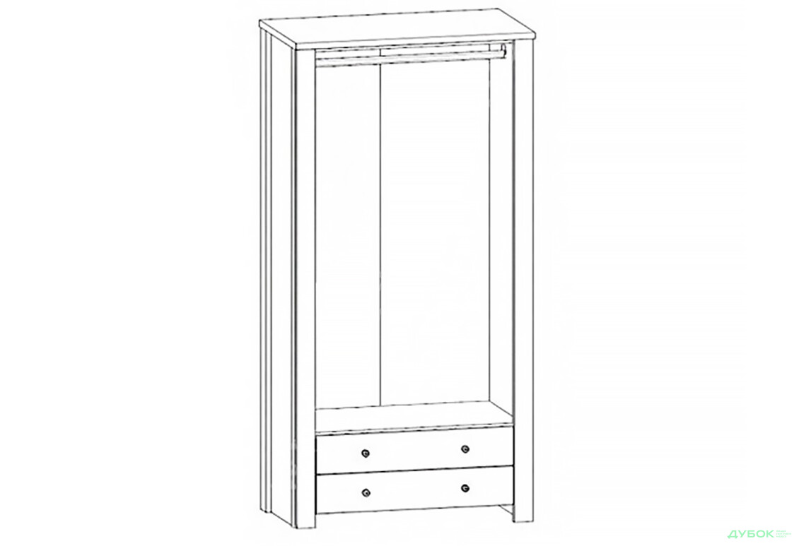 Зображення 4 - Шафа ВМК Коен ІІ 2-дверна з 2 шухлядами 103 см