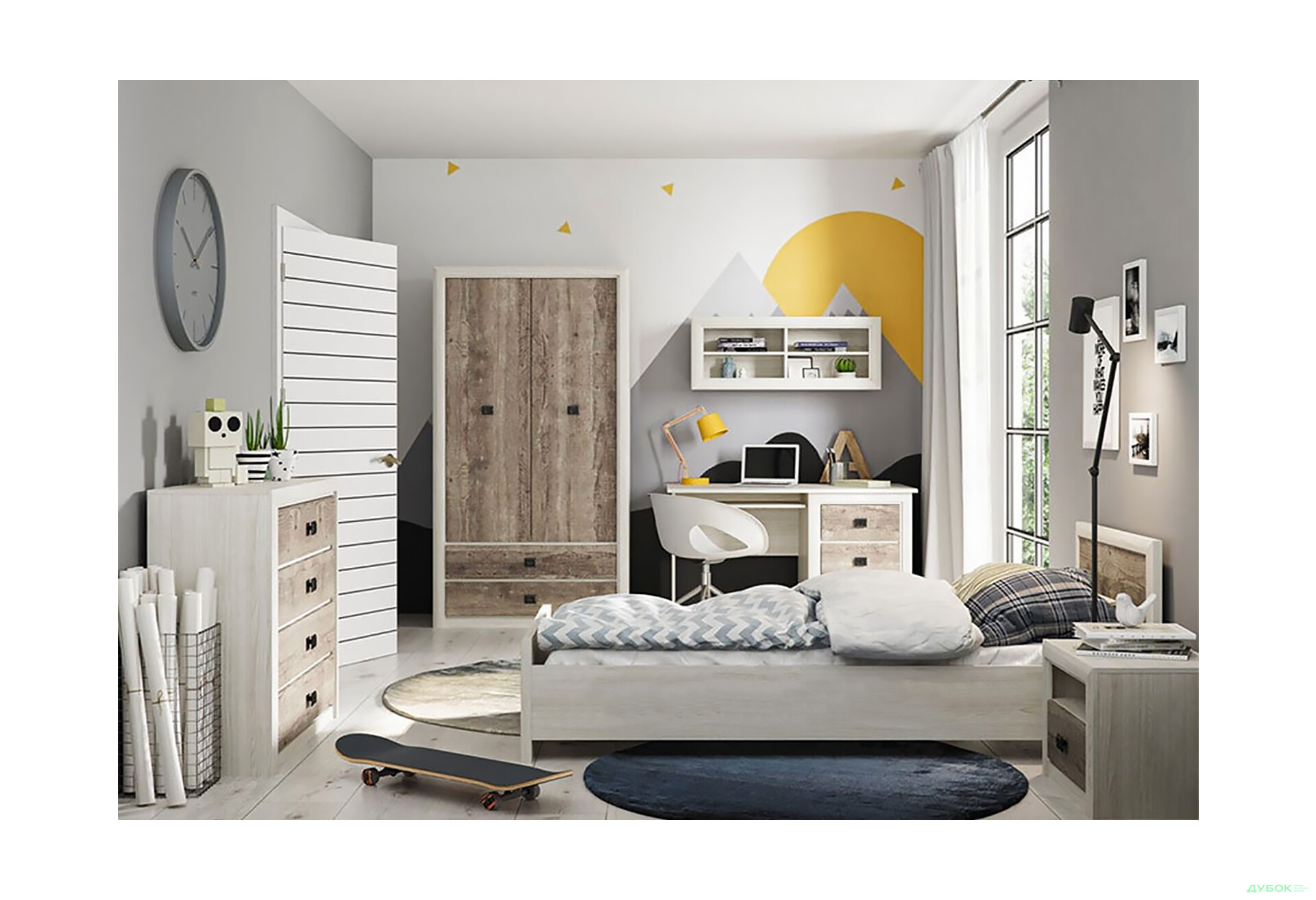 Зображення 2 - Шафа ВМК Коен ІІ 2-дверна з 2 шухлядами 103 см