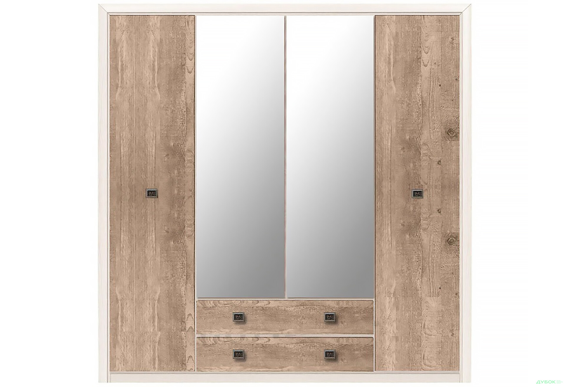 Фото 1 - Шафа ВМК Коен ІІ 4-дверна з 2 шухлядами та дзеркалом 214 см