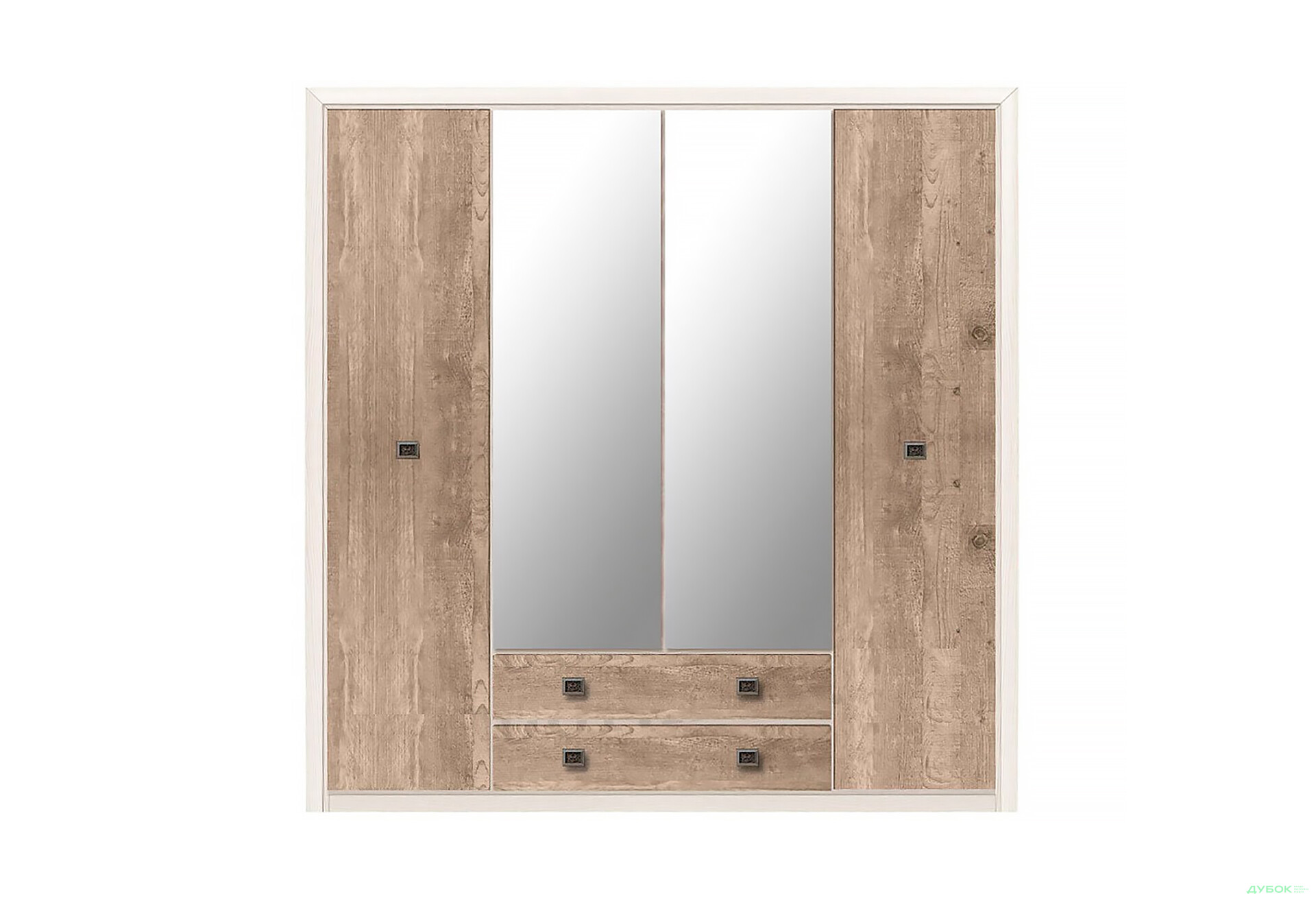 Шафа ВМК Коен ІІ 4-дверна з 2 шухлядами та дзеркалом 214 см - Зображення 1 Зображення 1 - Шафа ВМК Коен ІІ 4-дверна з 2 шухлядами та дзеркалом 214 см
