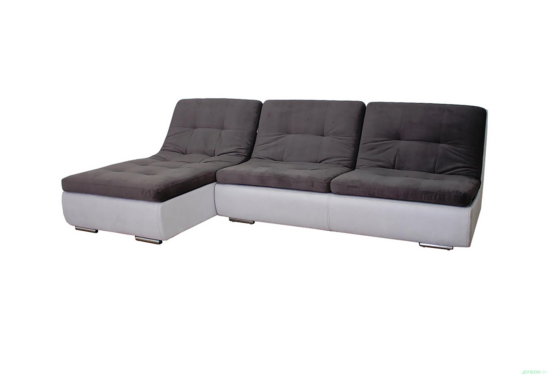 Изображение 1 - Мягкий уголок Элегант Бенефит 1 284x182 см темно-серый с белым