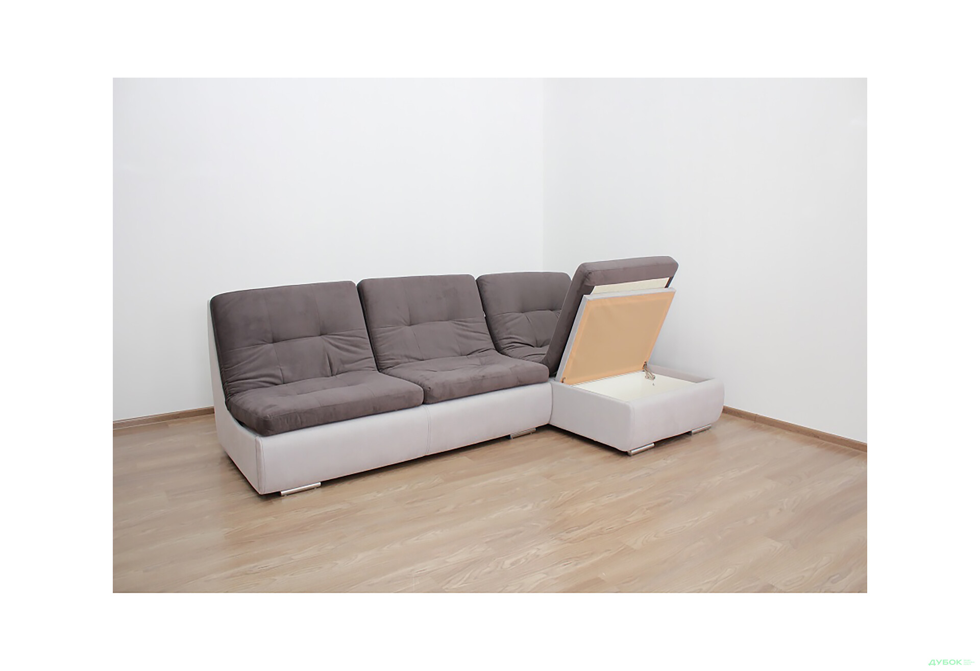 Изображение 3 - Мягкий уголок Элегант Бенефит 1 284x182 см темно-серый с белым