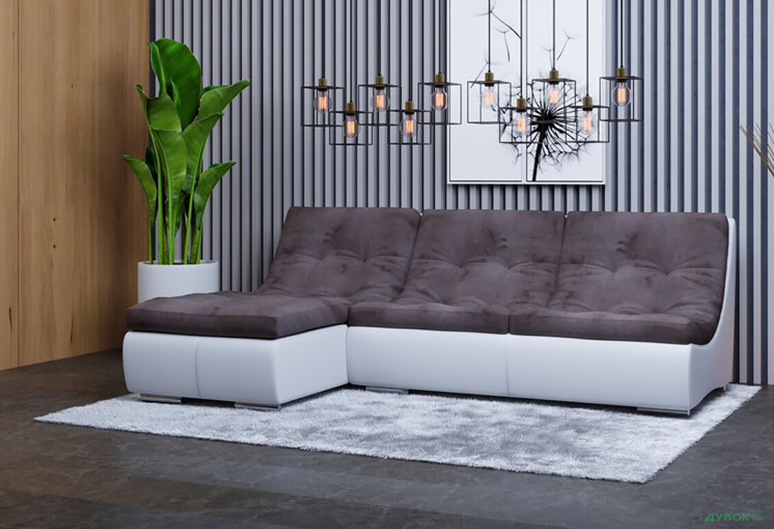 М'який куточок Elegant Бенефіт 9 240x182 см темно-сірий з білим - Зображення 3 Зображення 3 - М'який куточок Elegant Бенефіт 9 240x182 см темно-сірий з білим