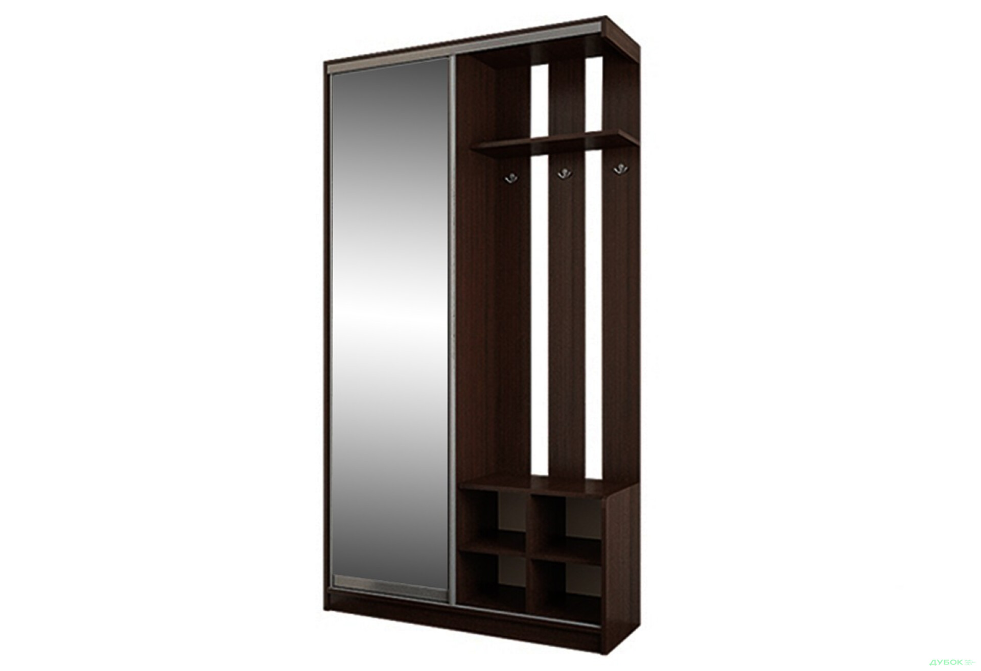 Фото 1 - Шафа-купе Kredens furniture Лінда (профіль АL) 1-дверна з дзеркалом 120 см