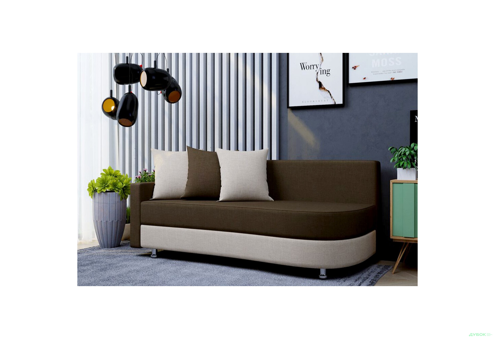 Диван Элегант Бенефит 20 205x98 см бежево-коричневый - Изображение 4 Изображение 4 - Диван Элегант Бенефит 20 205x98 см бежево-коричневый