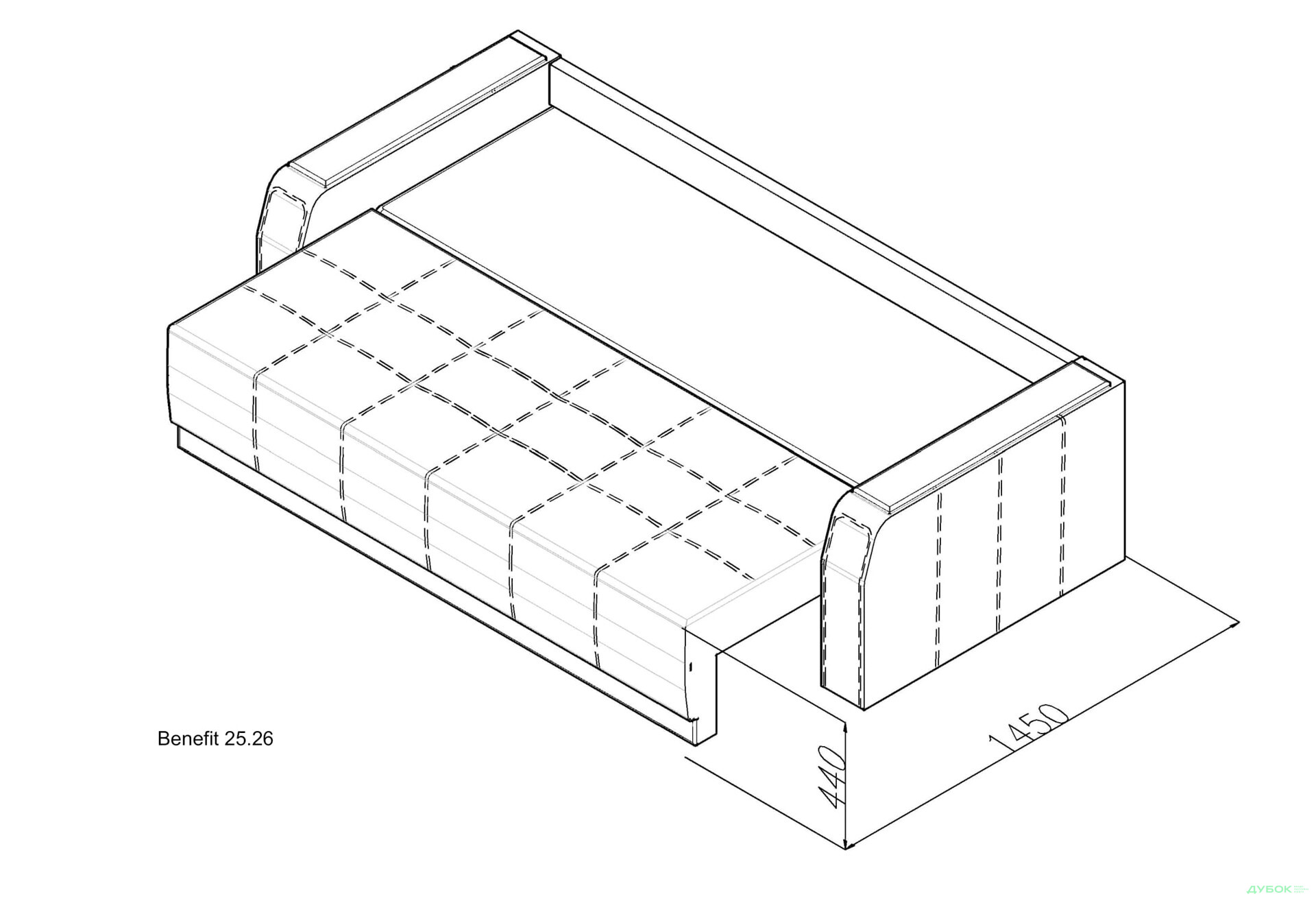 Диван Элегант Бенефит 25 230x100 см серый - Изображение 7 Изображение 7 - Диван Элегант Бенефит 25 230x100 см серый