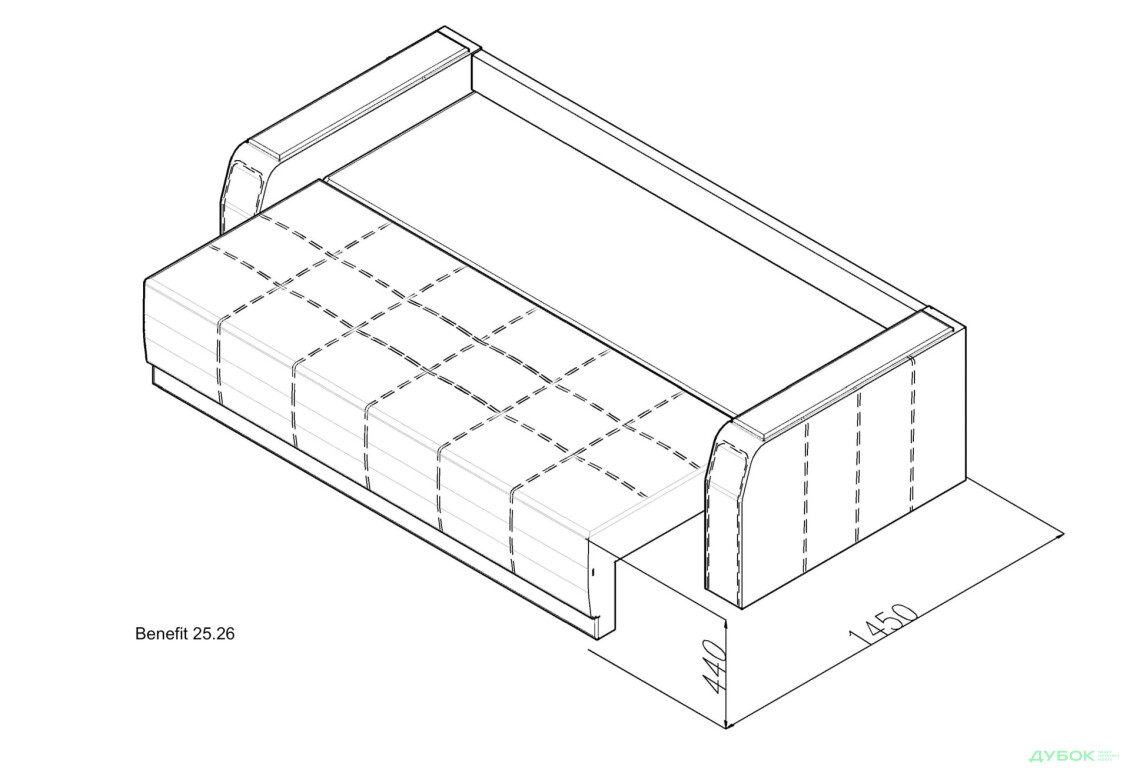 Диван Элегант Бенефит 25 230x100 см серый - Изображение 7 Изображение 7 - Диван Элегант Бенефит 25 230x100 см серый