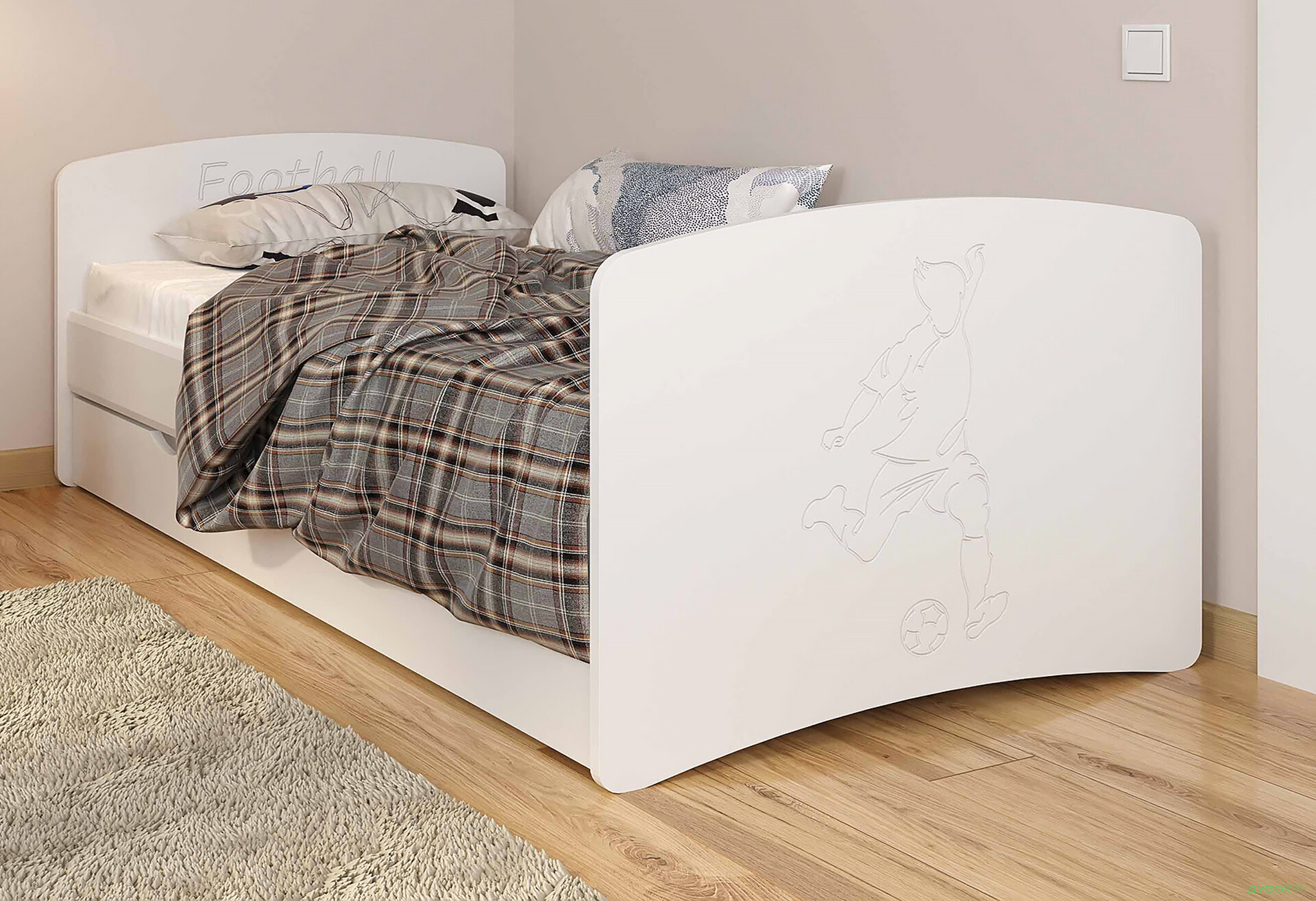 Зображення 2 - Ліжко МДФ 80х170 + ящик та ламелі Viorina-Deko