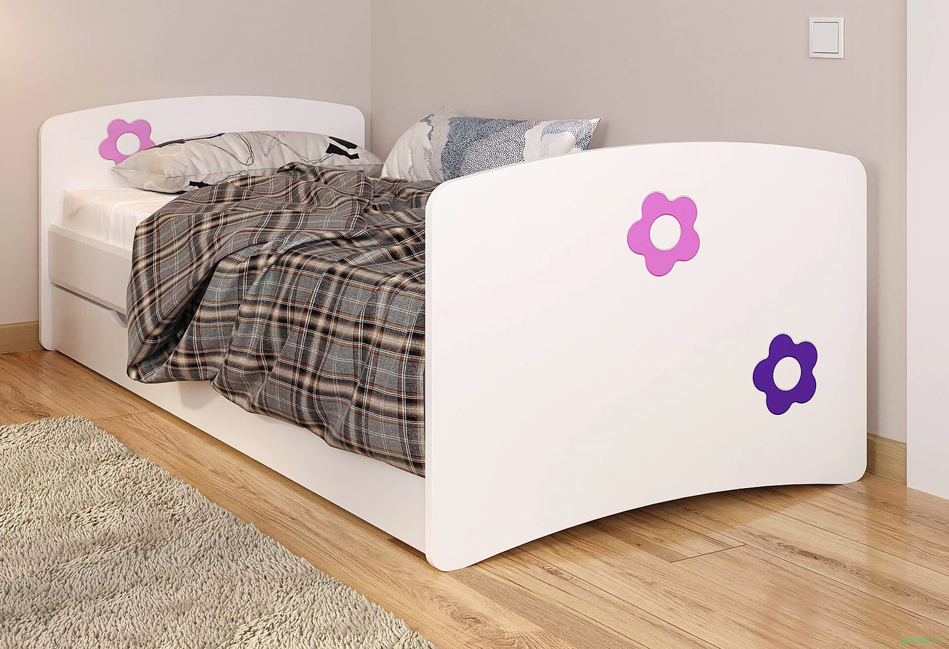 Зображення 4 - Ліжко МДФ 80х170 + ящик та ламелі Viorina-Deko