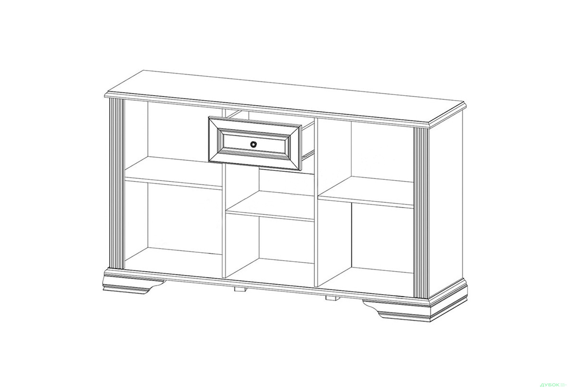 Изображение 3 - Комод Гербор Уайт 3-дверный с ящиком 160 см сосна серебряная