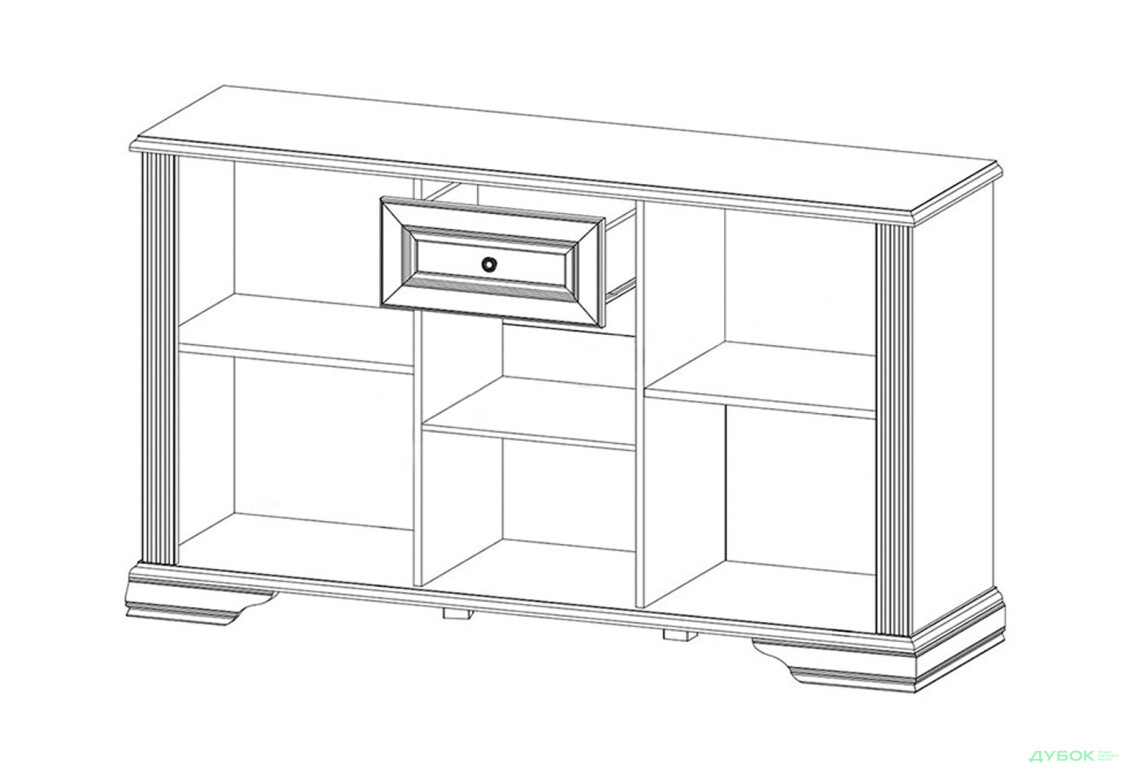 Изображение 3 - Комод Гербор Уайт 3-дверный с ящиком 160 см сосна серебряная