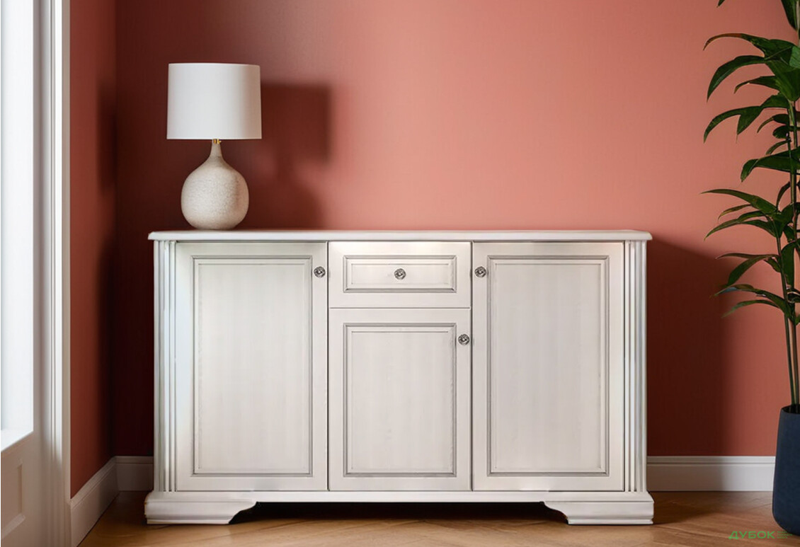 Изображение 2 - Комод Гербор Уайт 3-дверный с ящиком 160 см сосна серебряная