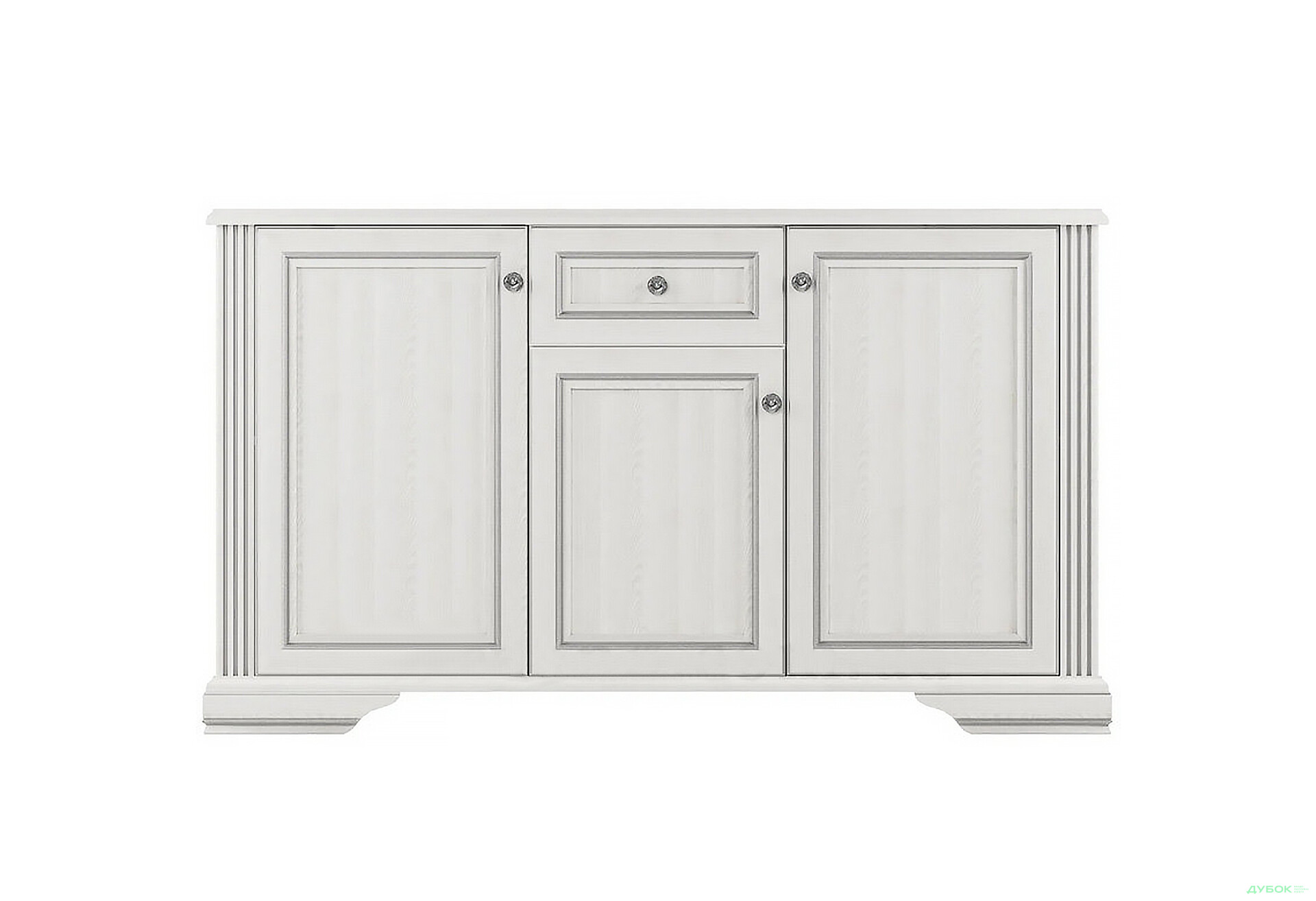 Изображение 1 - Комод Гербор Уайт 3-дверный с ящиком 160 см сосна серебряная